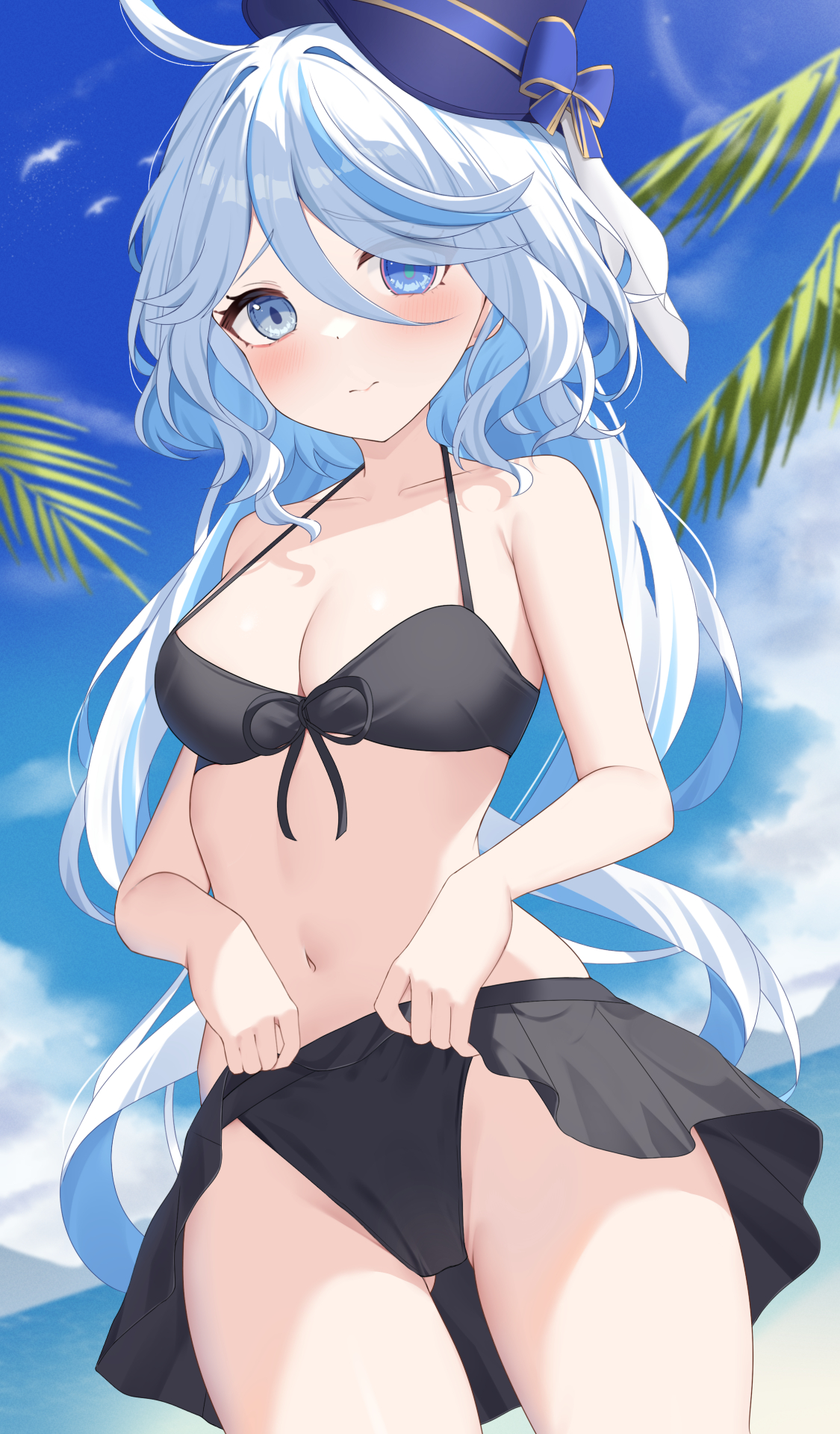 Nyuu Pixiv Genshin Impact Furina Bikini Heterochromia Skirt